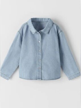 Light Wash Denim Button-Up || Zara